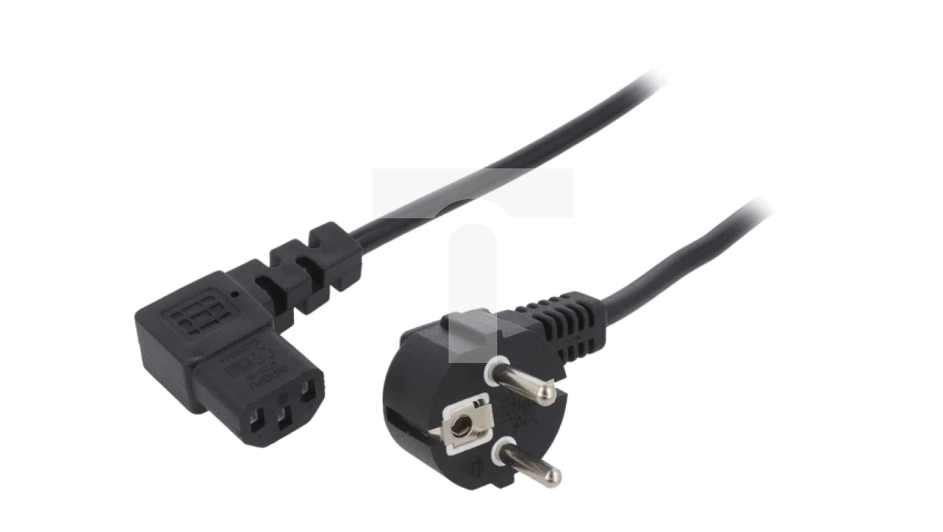 Kabel Cee 7 7 E F Wtyk Kątowy Iec C13 żeński 90 Pvc 3m Kab Eul P3l 3