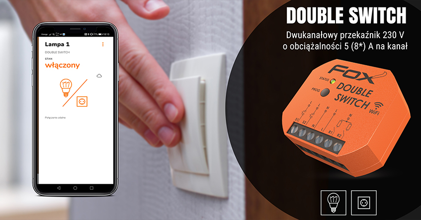 Moduł DOUBLE SWITCH oraz widok aplikacji