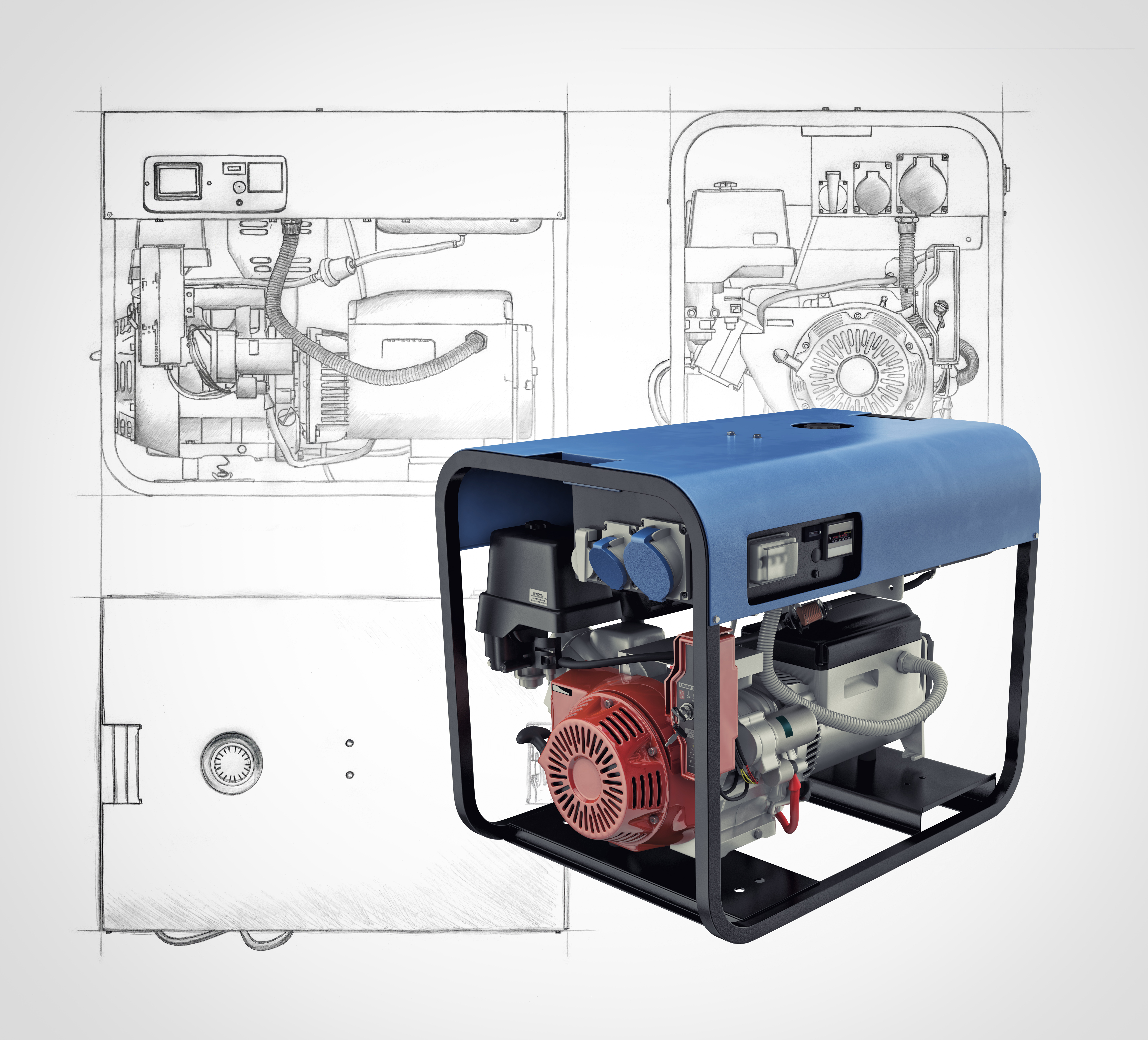 generator prądotwórczy schemat rysunek techniczny